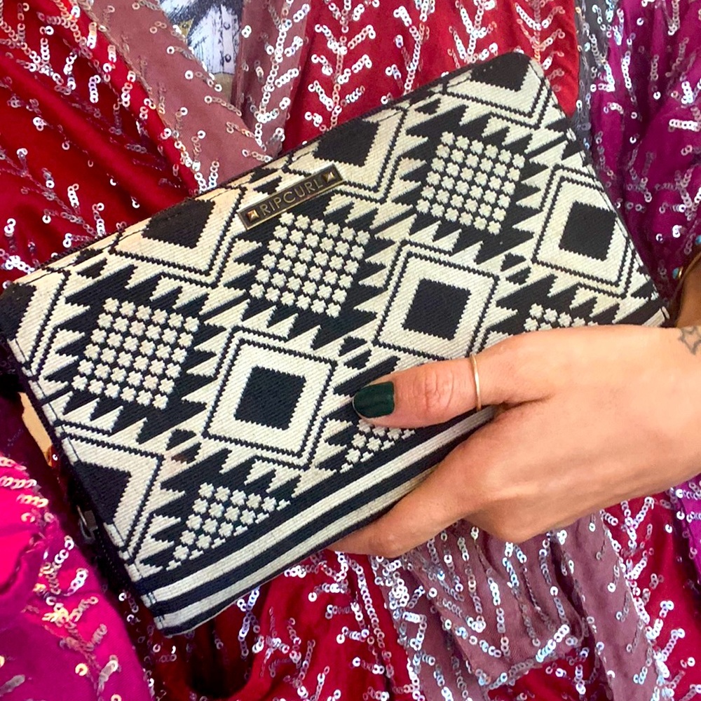 Tribal print clutch wallet